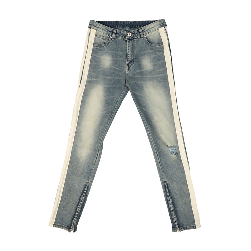 European And American High Street Style Retro Webbing Stitching