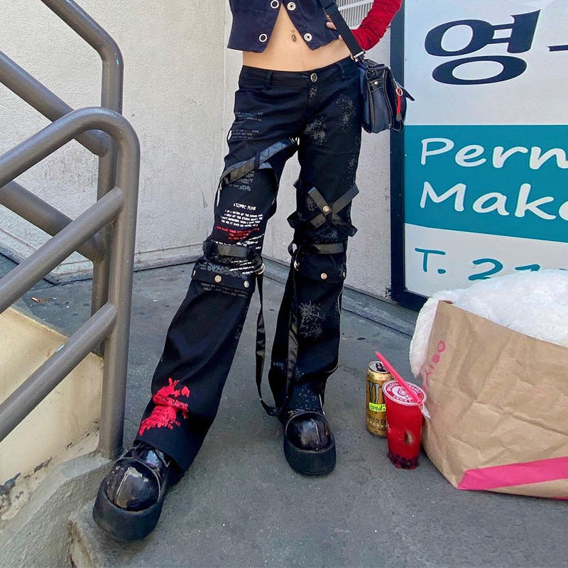 New Street Spice Style Dark Print Casual Pants