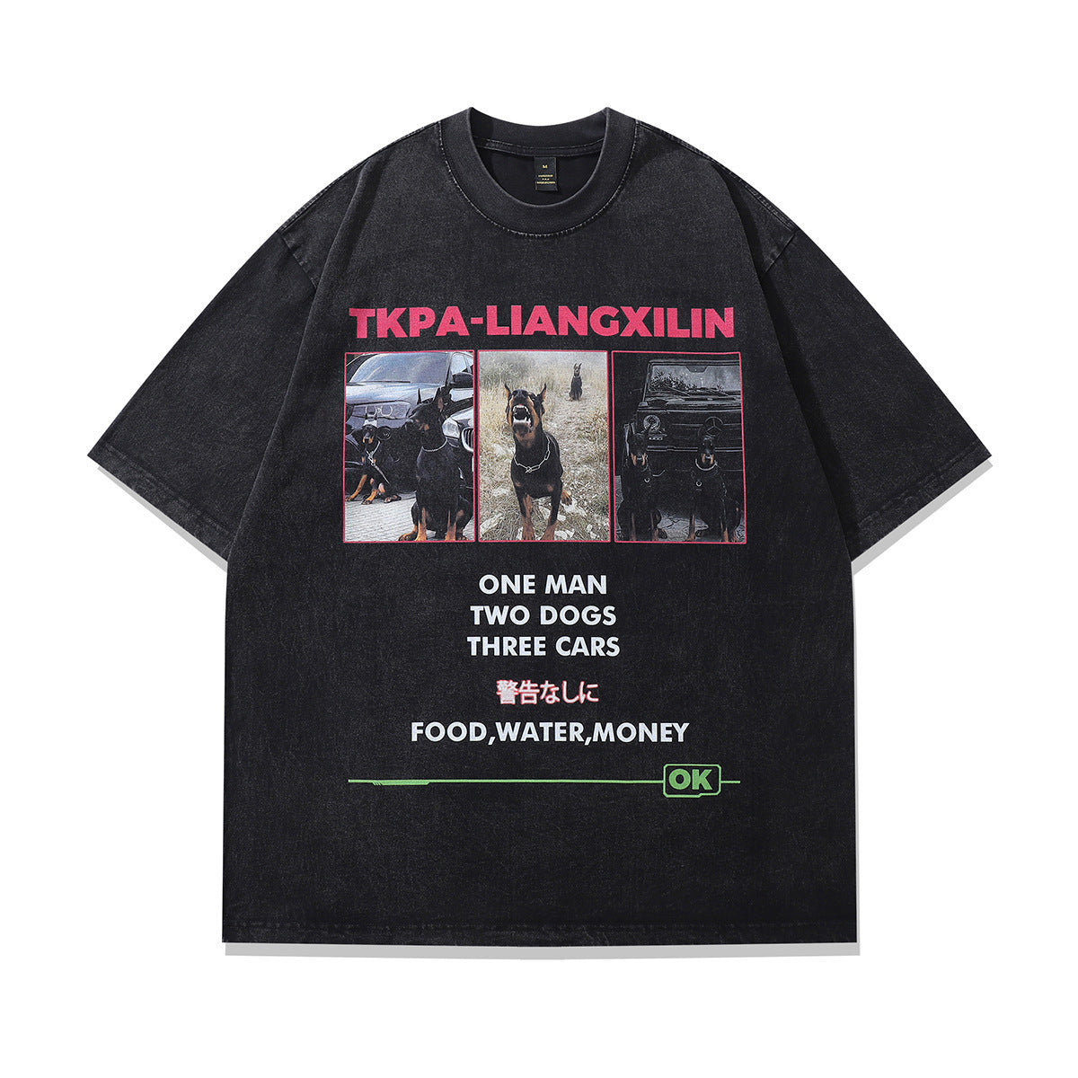 Unisex Hip Hop Oversized T-Shirt – Funny Doberman Print