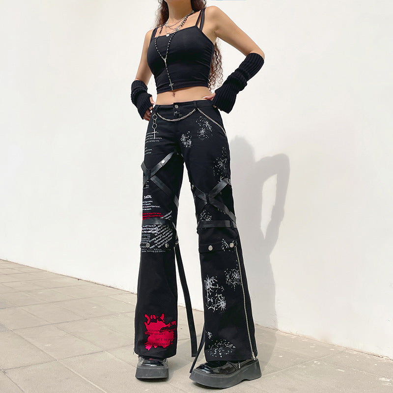 New Street Spice Style Dark Print Casual Pants