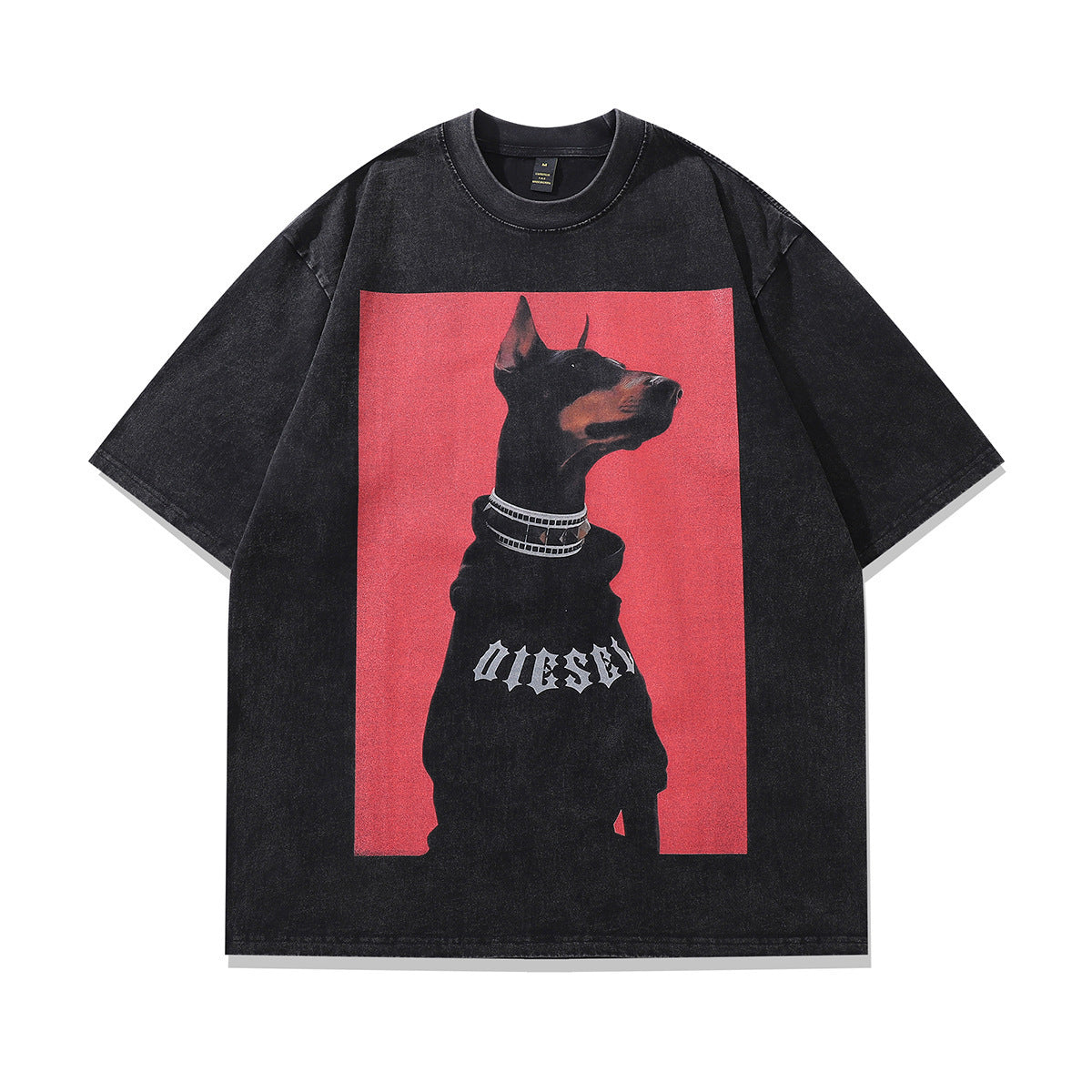 Unisex Hip Hop Oversized T-Shirt – Funny Doberman Print