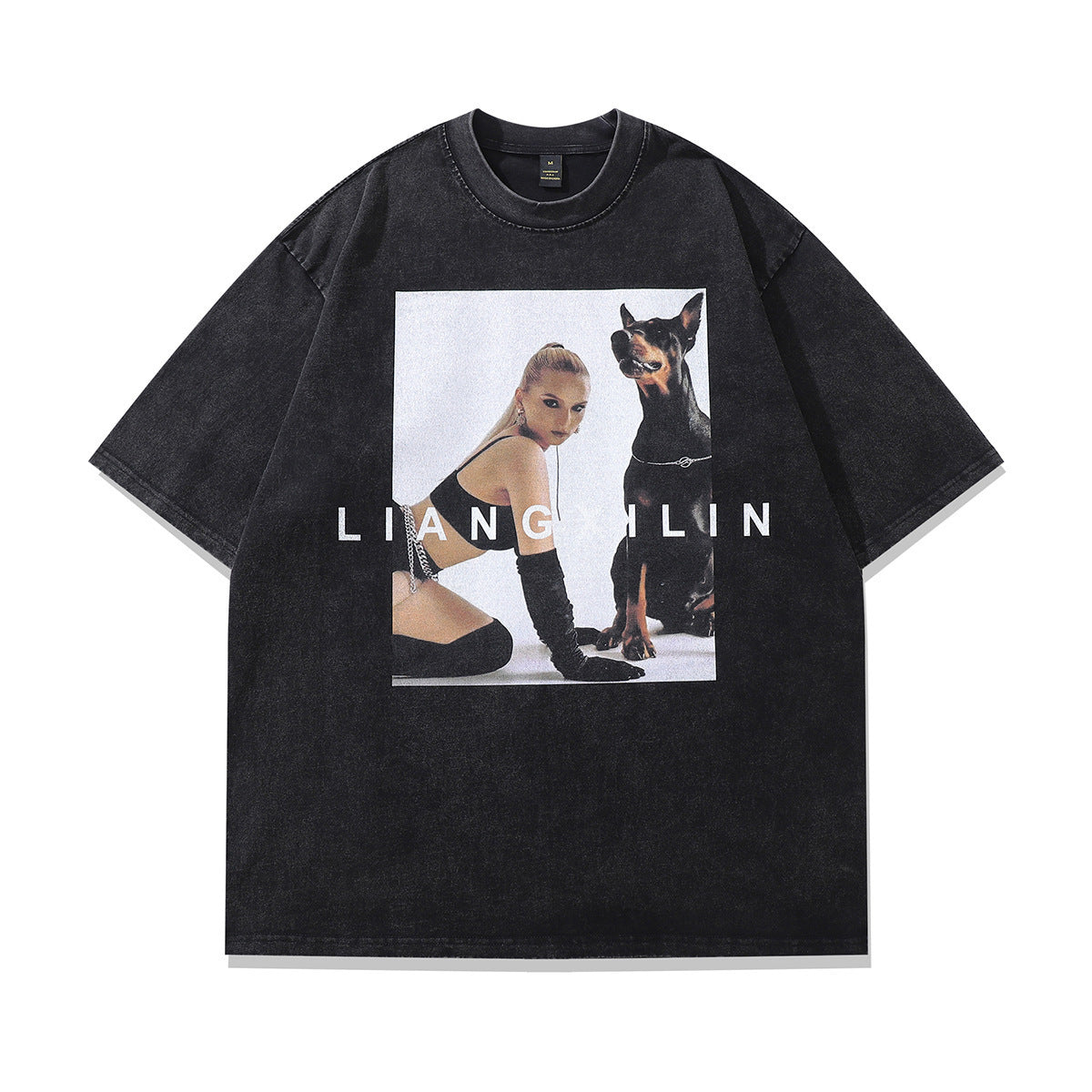Unisex Hip Hop Oversized T-Shirt – Funny Doberman Print