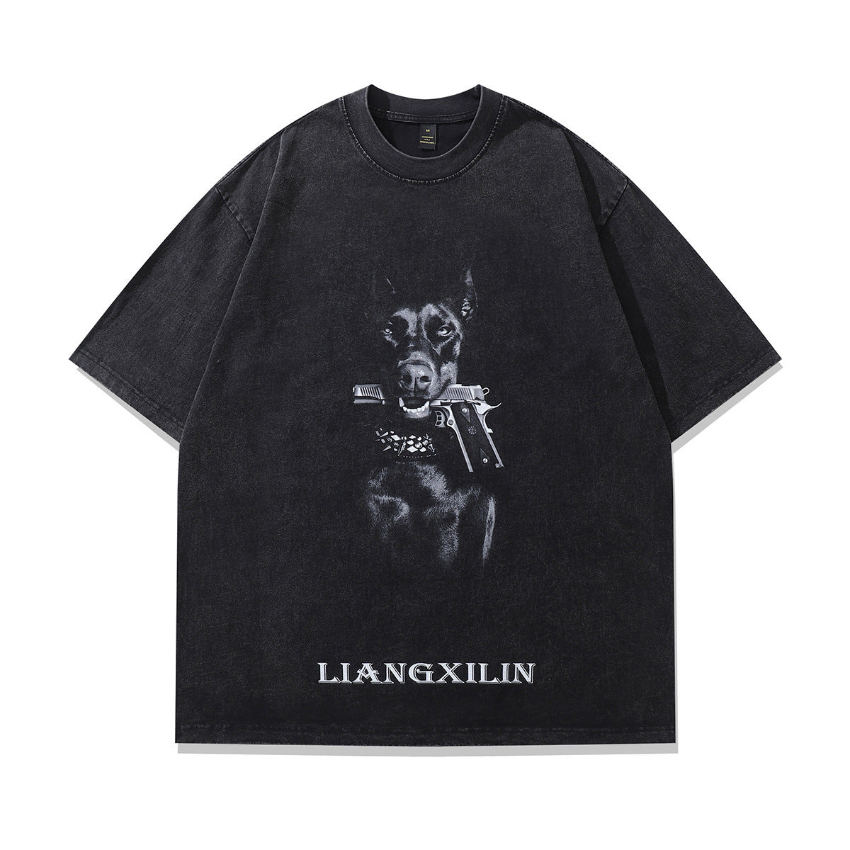 Unisex Hip Hop Oversized T-Shirt – Funny Doberman Print