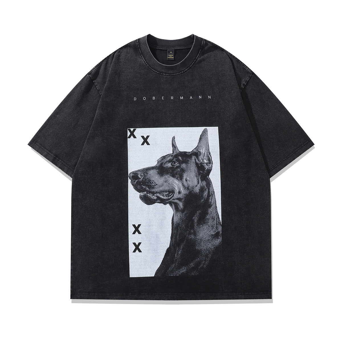 Unisex Hip Hop Oversized T-Shirt – Funny Doberman Print