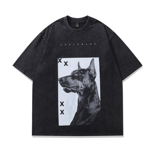 Unisex Hip Hop Oversized T-Shirt – Funny Doberman Print